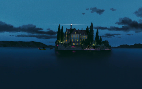 Anime Porco Rosso Studio Ghibli House Water Castle Sea Boat Island Mansion HD Wallpaper | Background Image