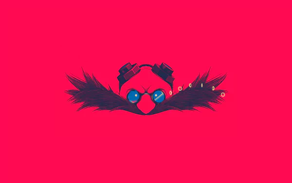 Minimalist HD desktop wallpaper featuring Doctor Robotnik from Sonic the Hedgehog, showcasing bold colors and simple design in a gaming-themed background.