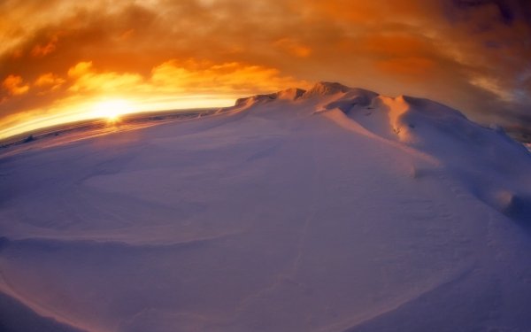 Photography Fisheye Mountain Snow Winter Arctic Antarctica Sunset Cloud Sky Landscape Sun HD Wallpaper | Background Image