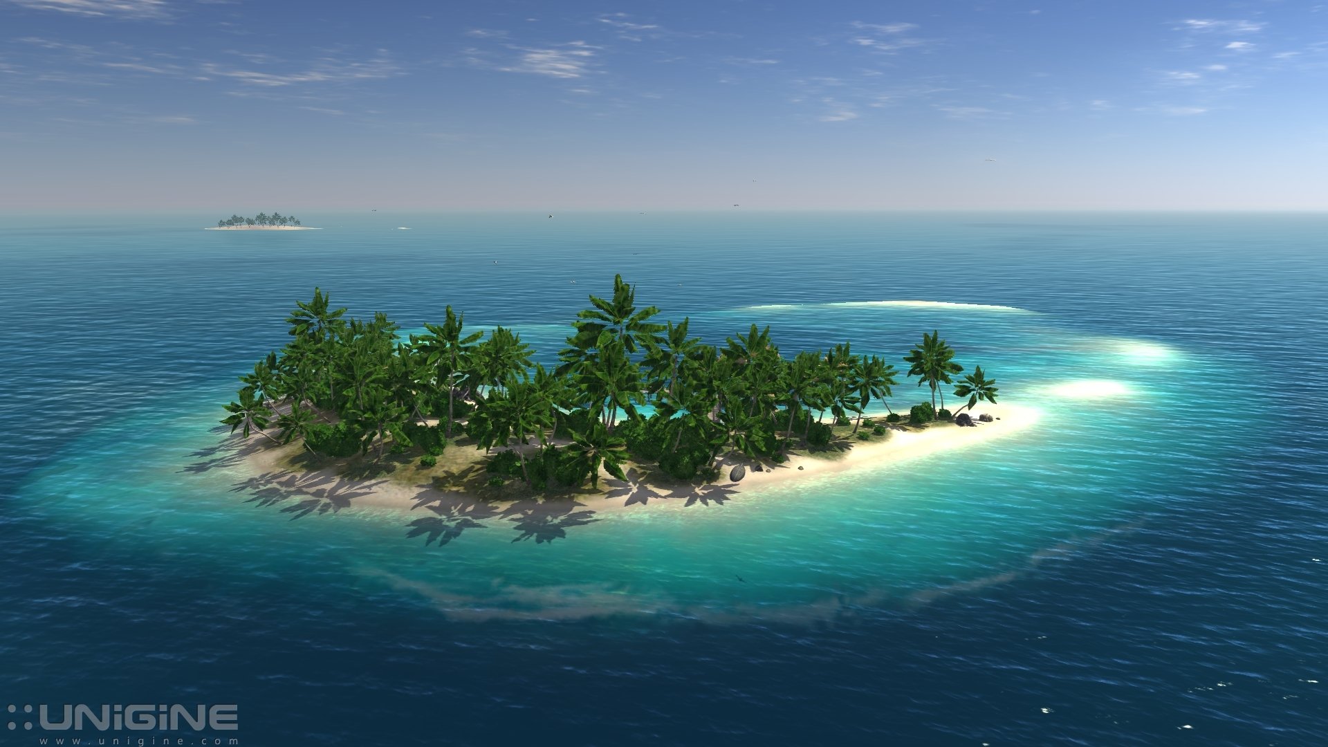 Download Horizon Blue Tropical Ocean Palm Tree Earth Artistic Island HD ...