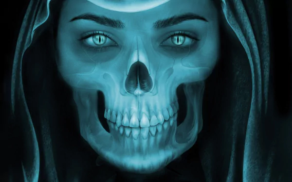  Blue x-ray skull by Andrew Dobell