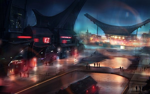 Sci Fi City Building HD Wallpaper | Background Image