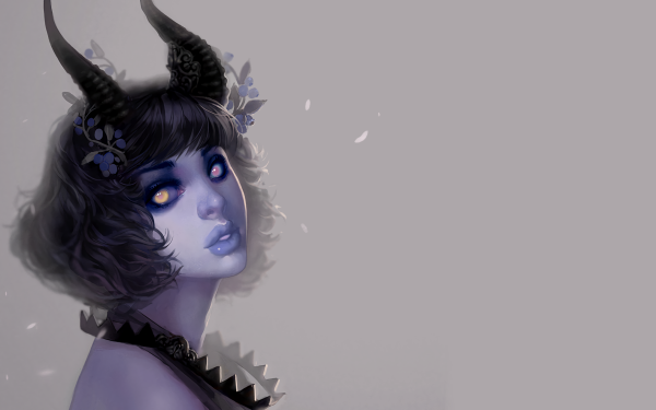 Fantasy Demon Horns Eye HD Wallpaper | Background Image
