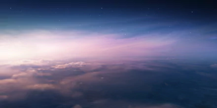 HD PC desktop wallpaper: soft twilight sky over layered clouds with faint stars — serene nature sky background.