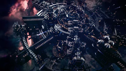 HD wallpaper of a space station from the game Battlefleet Gothic: Armada, featuring intricate design against a cosmic backdrop.