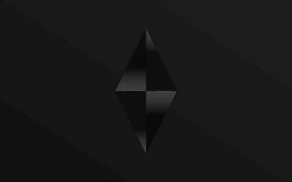 Abstract black diamond design on a gradient grey background, featuring sharp angles and a sleek modern aesthetic. This 4K Ultra HD image enhances any desktop wallpaper collection.