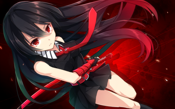 Anime Akame ga Kill! Akame Arme Dress Black Dress Red Eyes Black Hair Long Hair Tie Fond d'écran HD | Image