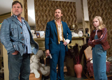 Angourie Rice Ryan Gosling Russell Crowe movie The Nice Guys HD Desktop Wallpaper | Background Image