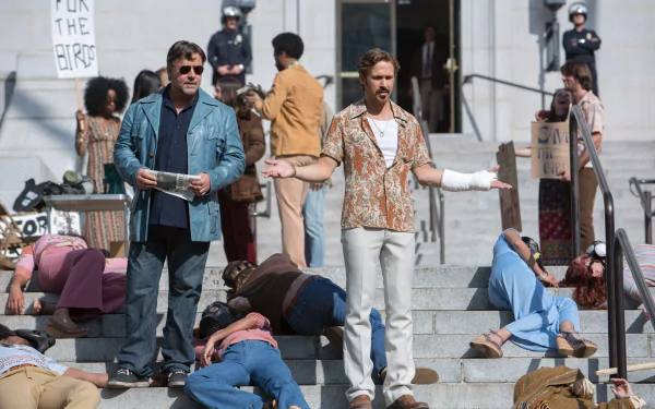 Russell Crowe Ryan Gosling movie The Nice Guys HD Desktop Wallpaper | Background Image