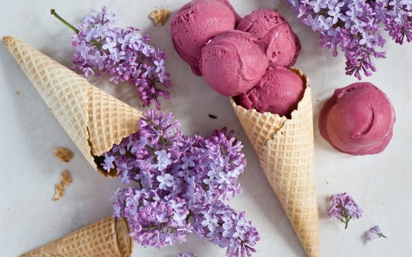 Food Ice Cream Summer Flower HD Wallpaper | Background Image