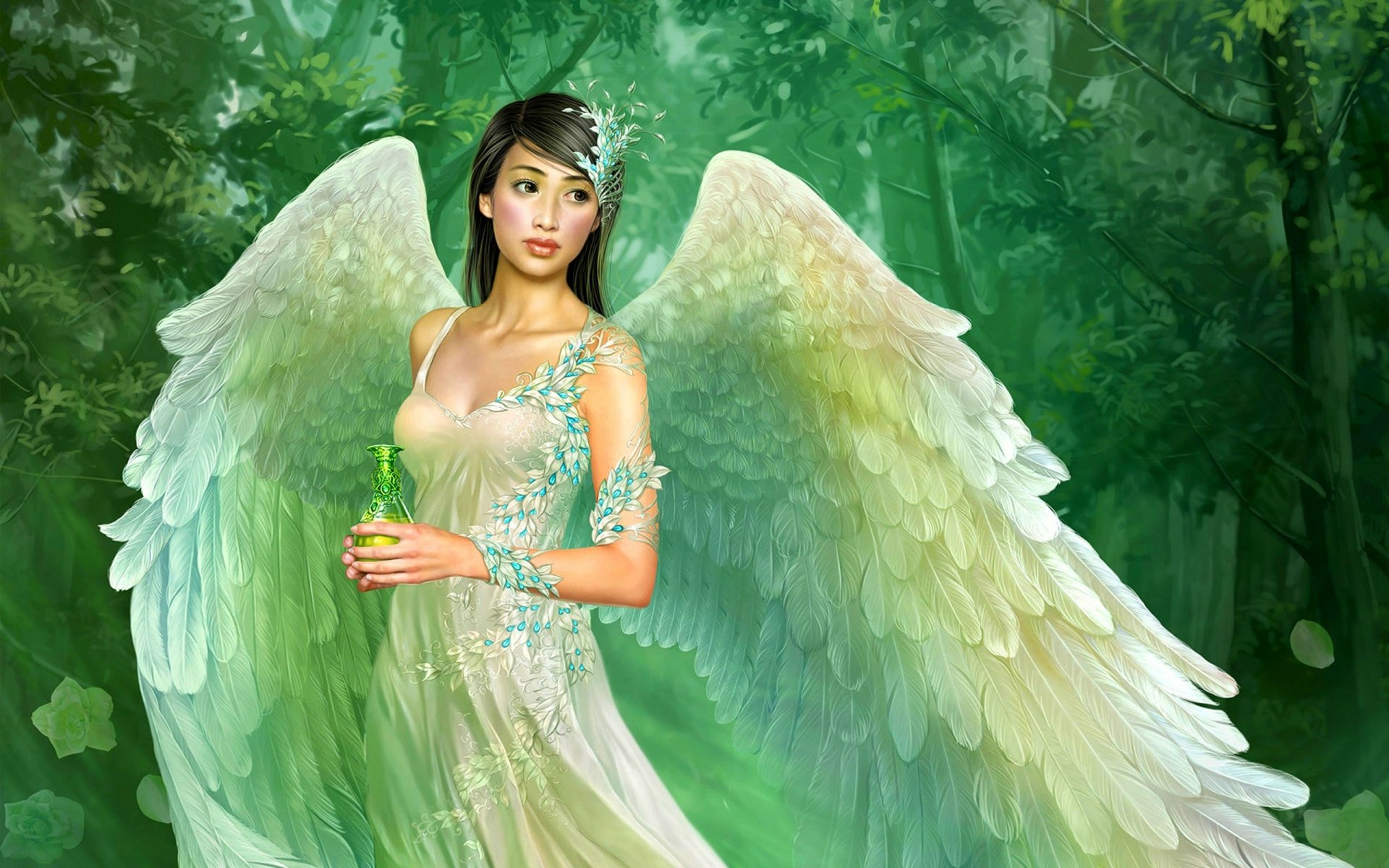 Fantasy Angel In Spring Forest Fondo De Pantalla Hd Fondo De Escritorio X Id