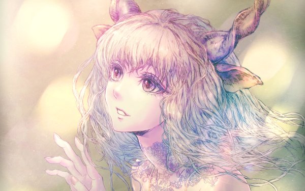 Fantasy Women Animal Ears Horns White Hair HD Wallpaper | Background Image