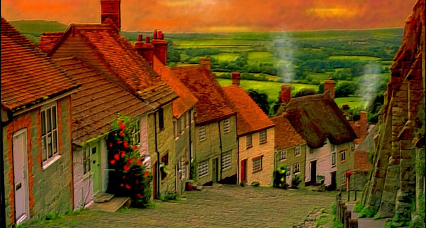 Street in English Countryside