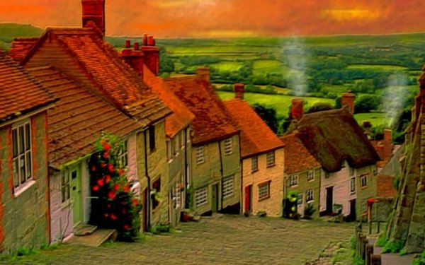 Man Made Street House England Colorful HD Wallpaper | Background Image