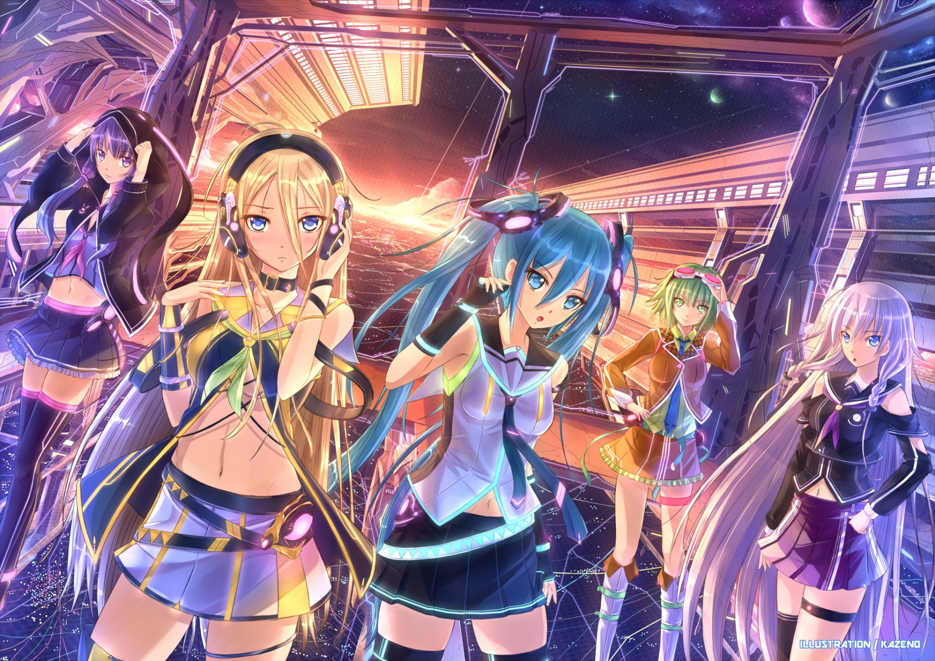 Vocaloid Stars HD Wallpaper by 風乃