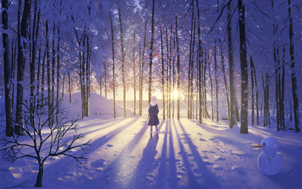 Anime Winter Snow HD Wallpaper | Background Image