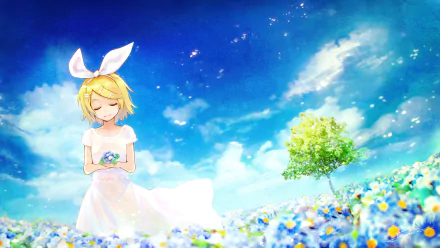 Rin Kagamine Anime Vocaloid HD Desktop Wallpaper | Background Image
