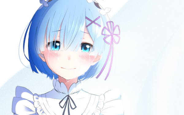 Anime Re:ZERO -Starting Life in Another World- Rem Short Hair Blue Hair Blush Tears Aqua Eyes HD Wallpaper | Background Image