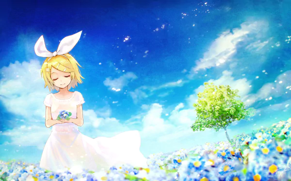 Rin Kagamine Anime Vocaloid HD Desktop Wallpaper | Background Image