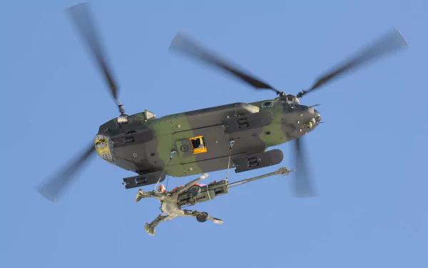 artillery Howitzer M777 helicopter military Boeing CH-47 Chinook HD Desktop Wallpaper | Background Image