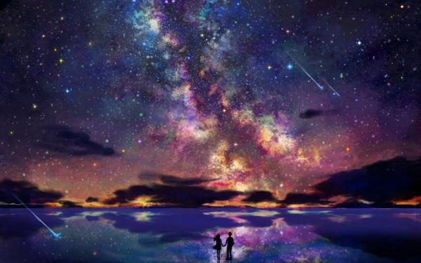 Anime Original Scenic Stars Night Cloud HD Wallpaper | Background Image