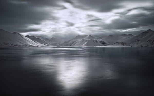 Earth Lake Lakes Nature Black & White Mountain HD Wallpaper | Background Image