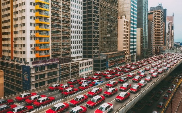 Man Made Hong Kong Cities China Taxi HD Wallpaper | Background Image