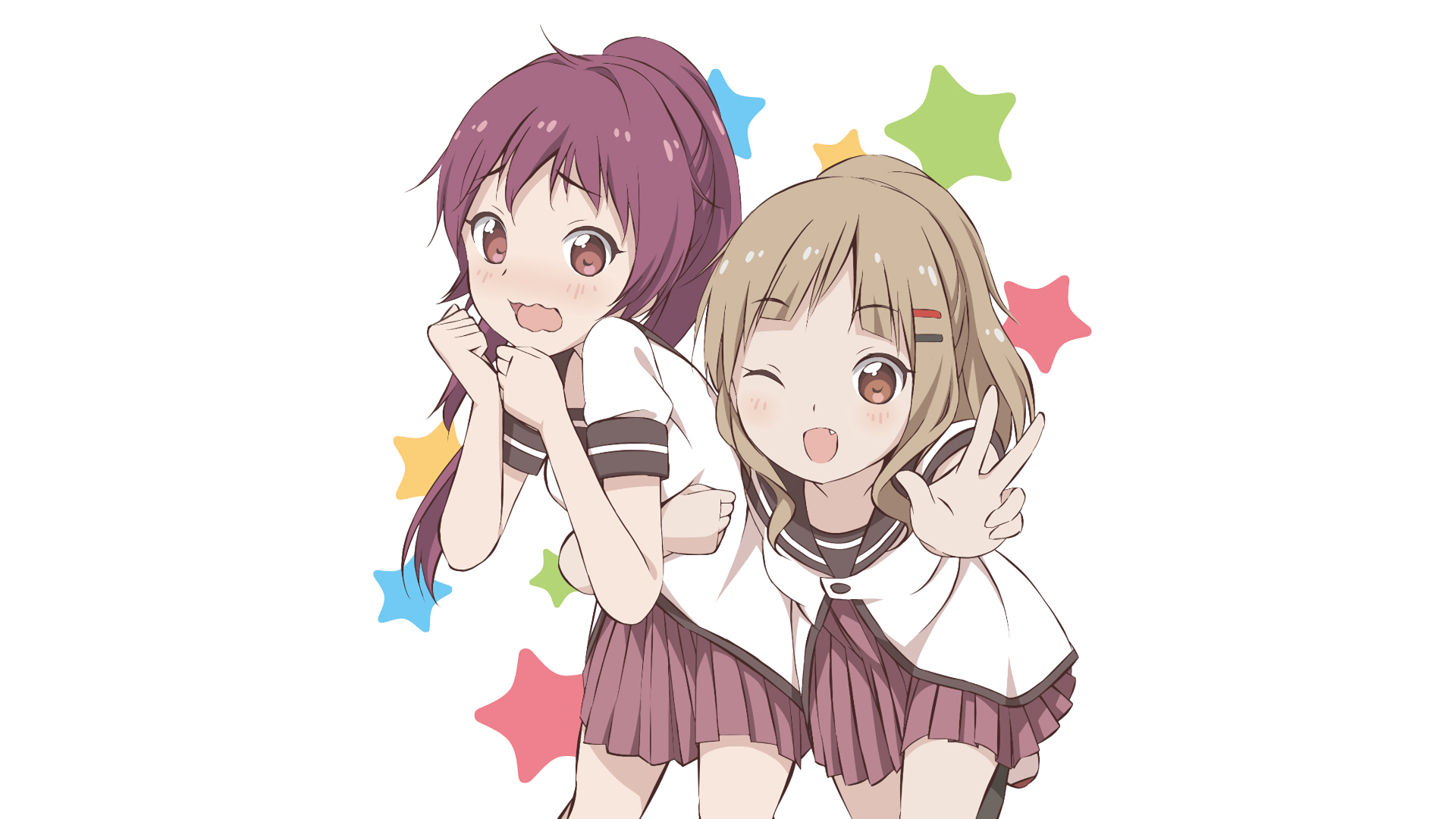 Download Sakurako Ōmuro Ayano Sugiura Anime YuruYuri HD Wallpaper