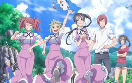 Mato Katori Makoto Ninomiya Kino Kohinata Hikari Kohinata Futaba Ooki Ai Ninomiya Anime Amanchu! HD Desktop Wallpaper | Background Image