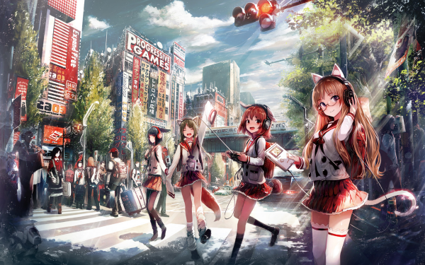 Anime Original Headphones HD Wallpaper | Background Image