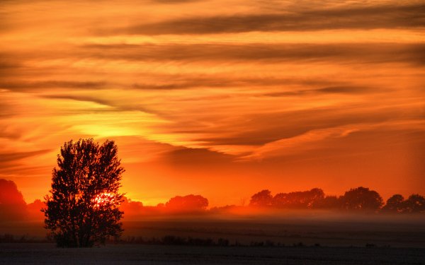 Nature Sunrise Landscape orange Cloud HD Wallpaper | Background Image