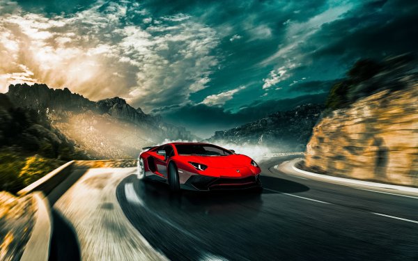 Vehicles Lamborghini Aventador SV Lamborghini Car Supercar Road HD Wallpaper | Background Image