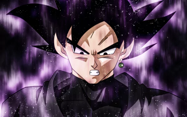 HD desktop wallpaper featuring Black Goku from Dragon Ball Super. The intense scene showcases Black Goku with a powerful aura and determined expression, embodying the thrilling essence of the anime series.