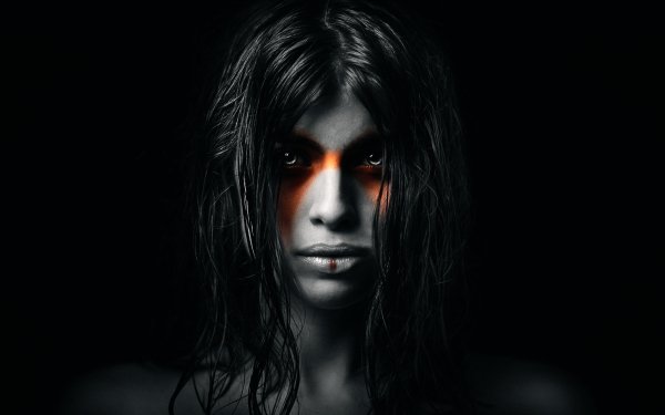 Women Artistic Dark Makeup Black Hair HD Wallpaper | Background Image