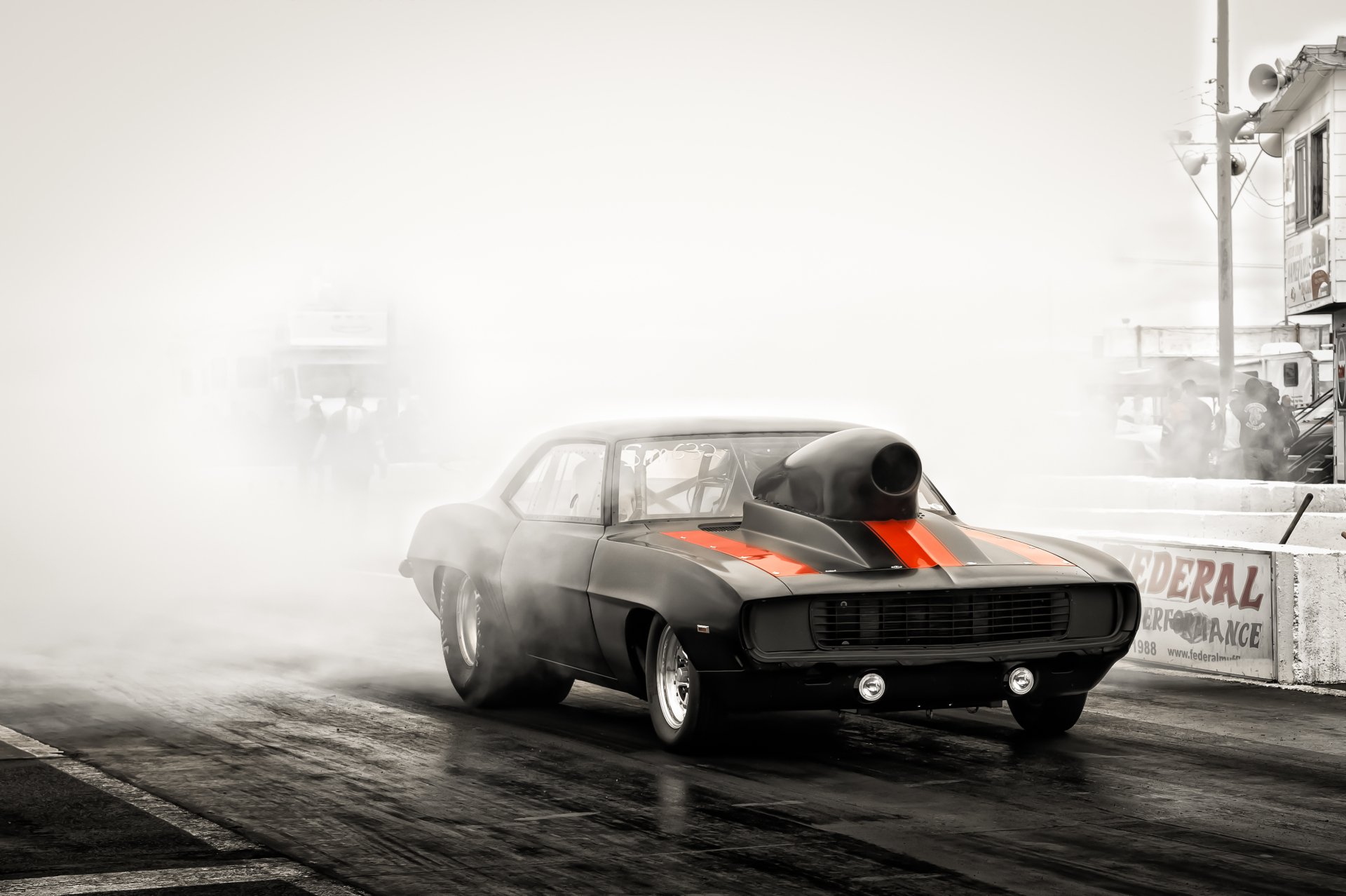 Download Smoke Black Car Vehicle Drag Racing HD Wallpaper