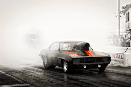 smoke black car vehicle drag racing HD Desktop Wallpaper | Background Image