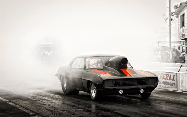 smoke black car vehicle drag racing HD Desktop Wallpaper | Background Image