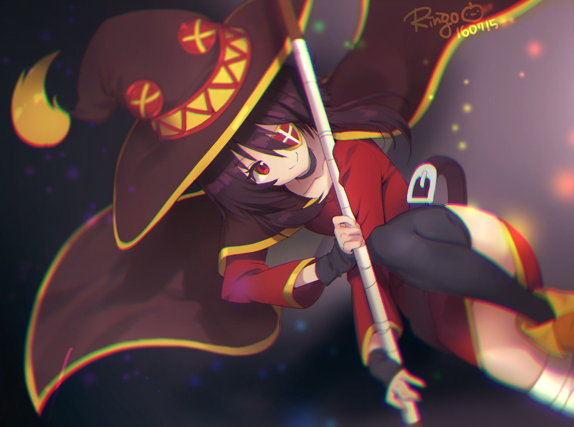 HD Wallpaper of Megumin from KonoSuba - A Magical Adventure! by 松木リンゴ