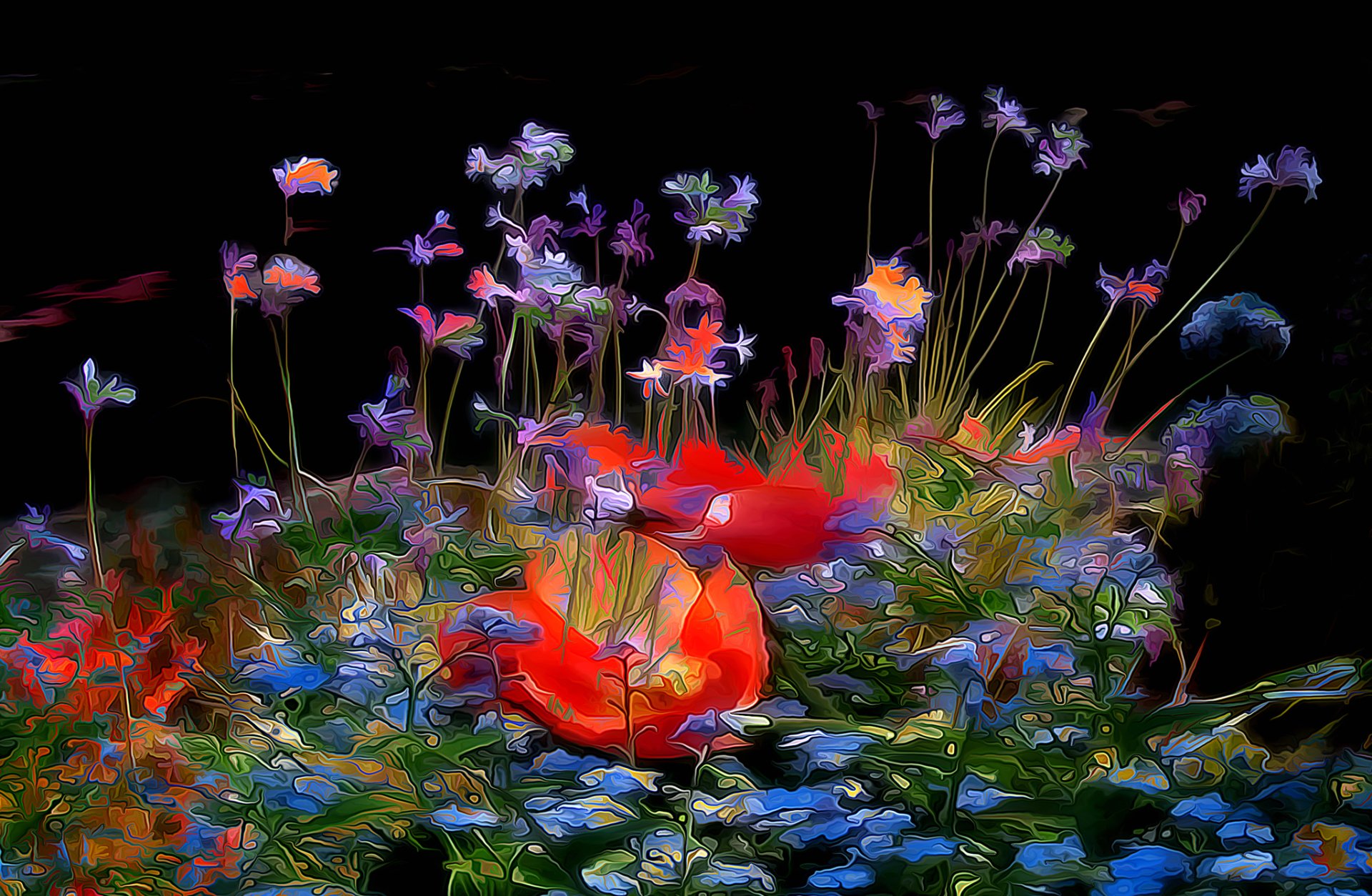 Download Colorful Colors Flower Artistic Painting HD Wallpaper