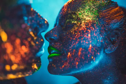lips face photography Fluorescent HD Desktop Wallpaper | Background Image