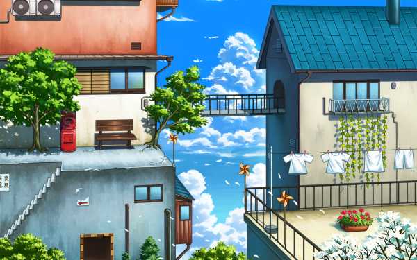 Anime Building HD Wallpaper | Background Image