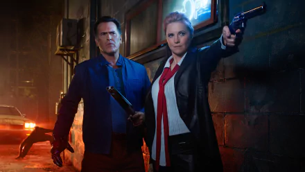Lucy Lawless Bruce Campbell TV Show Ash vs. Evil Dead HD Desktop Wallpaper | Background Image