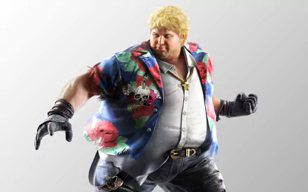 4K Ultra HD PC wallpaper featuring Bob from the video game Tekken 7 in a dynamic fighting pose against a light background.