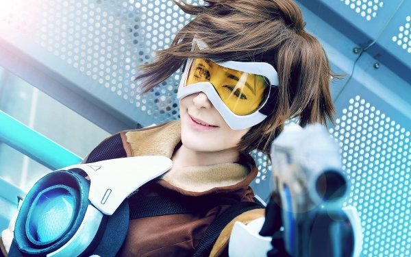 Women Cosplay Tracer Overwatch HD Wallpaper | Background Image