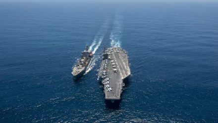 USNS Yukon (T-AO-202) replenishment oiler warship aircraft carrier military USS Carl Vinson (CVN-70) HD Desktop Wallpaper | Background Image