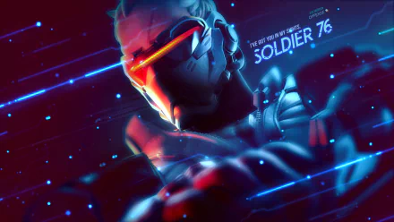 HD desktop wallpaper featuring Soldier: 76 from the video game Overwatch, with a futuristic, dynamic design and vibrant colors. The text I've Got You in My Sights and Soldier 76 is prominently displayed.