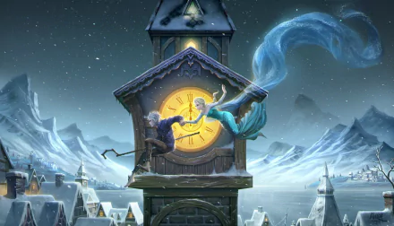 Elsa (Frozen) Frozen (Movie) Jack Frost Rise of the Guardians movie crossover HD Desktop Wallpaper | Background Image