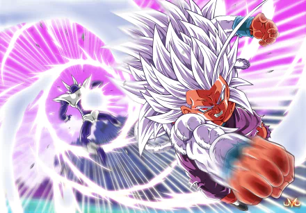 HD PC desktop wallpaper featuring an intense Dragon Ball Z anime scene with a powerful character unleashing energy in a dynamic action pose.
