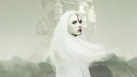 white hair Sci Fi woman HD Desktop Wallpaper | Background Image