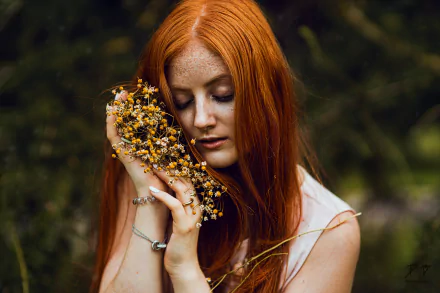 redhead freckles model woman mood HD Desktop Wallpaper | Background Image